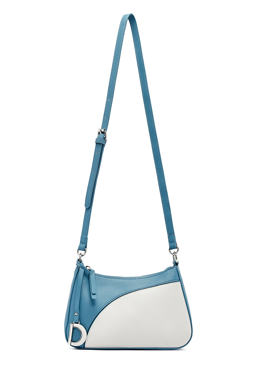 Woman Beige Long Strap Shoulder Bag