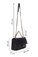 Women's Black Quilted Crossbody Bag | Derimod