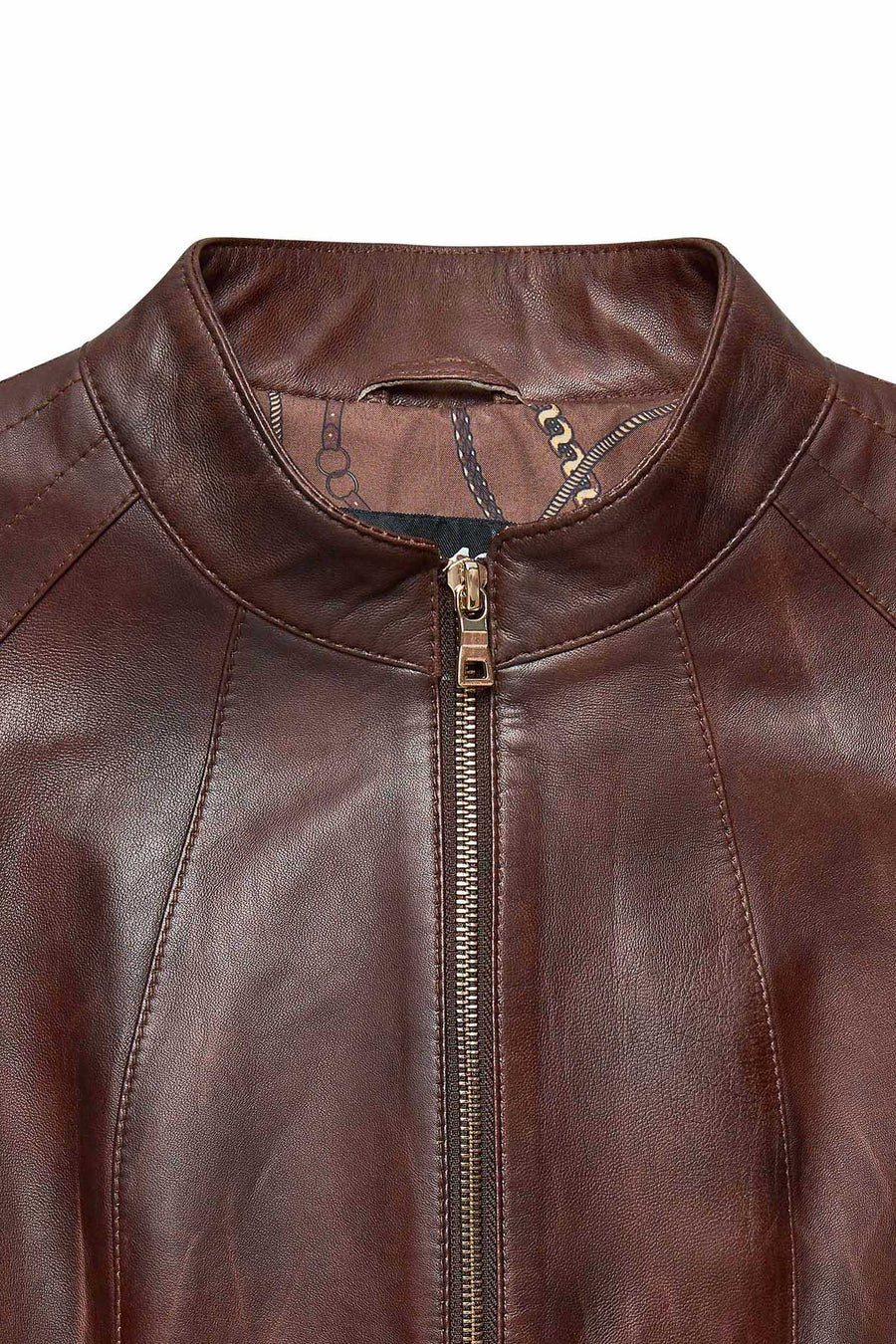 Lydia Women's Brown Short Leather Jacket