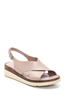 Women's Mink Leather Comfort Sandals | Derimod