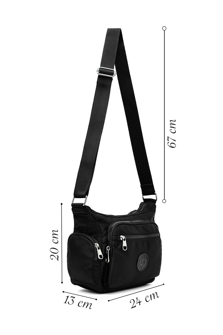 Women's Black Fabric Crossbody Bag