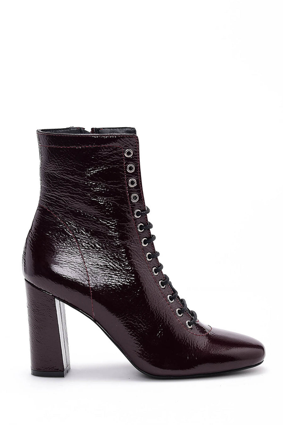 Women's Heeled Patent Leather Boots 18WFD141316 | Derimod