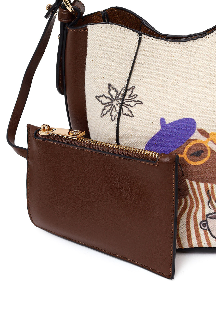 Woman Multicolored Patterned Shoulder Bag