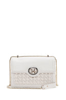 Woman White Chain Strap Braided Crossbody Bag | Derimod