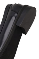 Woman Black Leather Masculine Loafer | Derimod