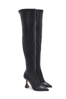 Women's Leather Goblet Heeled Boots | Derimod