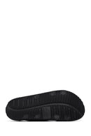 Men's Black Double Buckle Slippers | Derimod