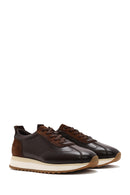 Men's Brown Lace-up Thick-Sole Leather Sneaker | Derimod