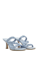 Women's Blue Heeled Slippers | Derimod