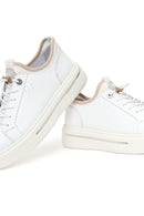 Erkek Beyaz Bağcıklı Kalın Tabanlı Deri Sneaker | Derimod