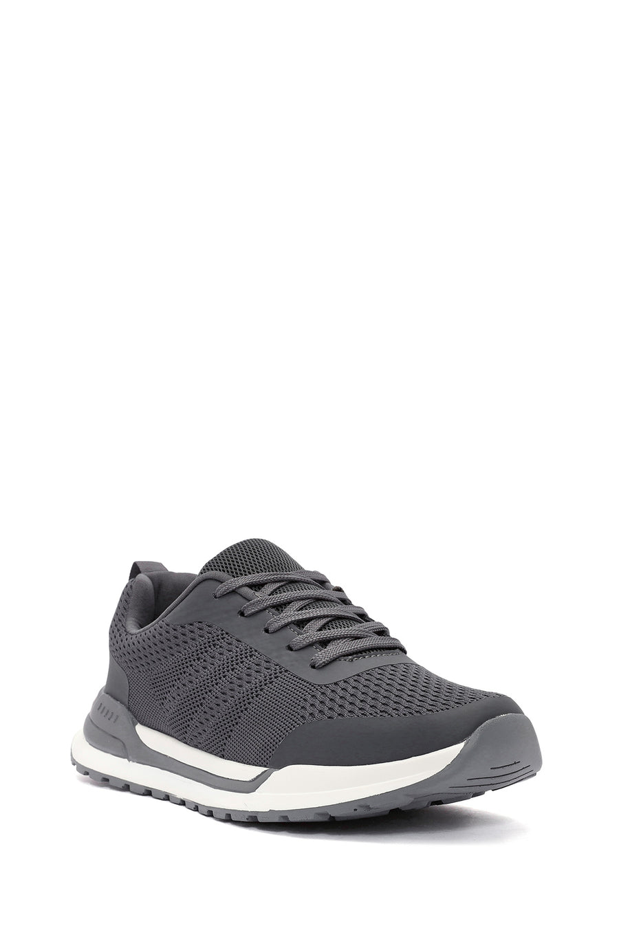 Erkek Gri Bağcıklı Kumaş Sneaker