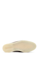 Women's Brown Buckled Suede Leather Slippers | Derimod