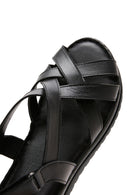 Women's Black Leather Comfort Sandals | Derimod