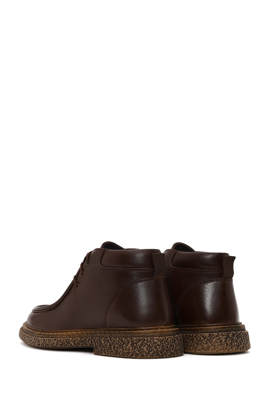 Male Brown Lace-up Leather Casual Boots