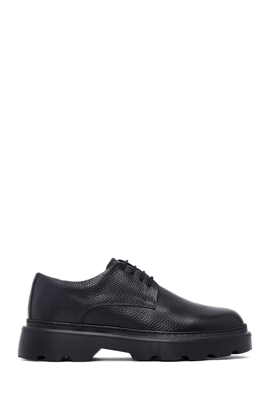 Men's Black Lace-Up Thick-Soled Leather Casual Shoes 25WFD6855FT | Derimod