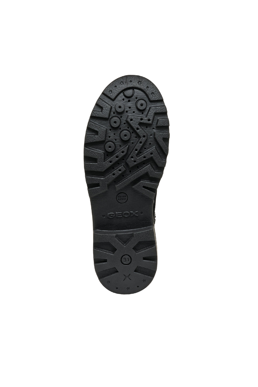 Geox Girls Black Casey Glitter Laced Leather Combat Boots