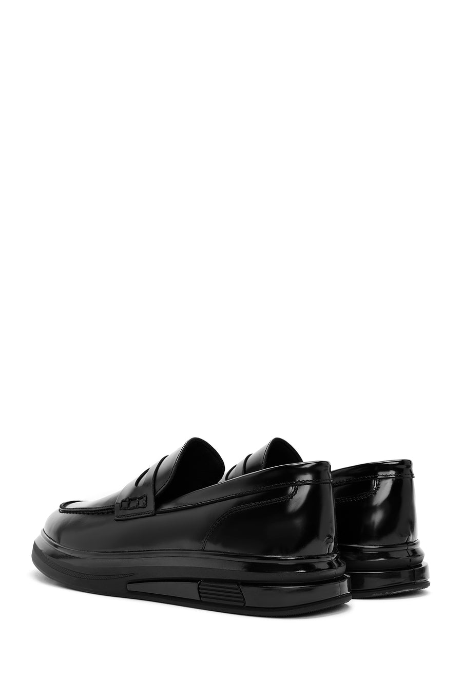 Men's Black Leather Casual Loafer