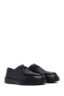 Men's Black Lace-Up Thick-Soled Leather Casual Shoe | Derimod