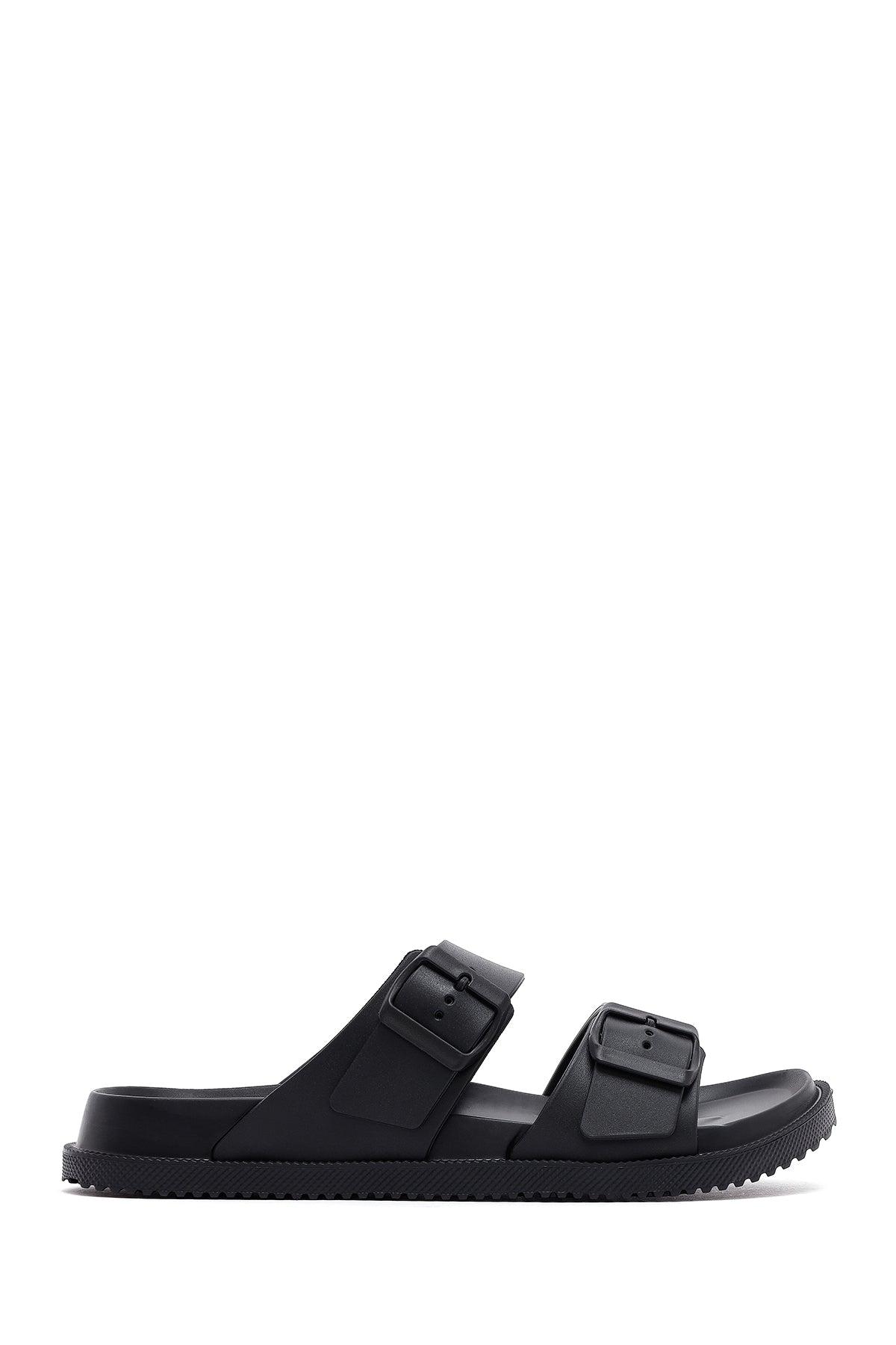 Men's Black Double Buckle Slippers 26SFD6970PV | Derimod