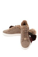 Kadın Vizon Bağcıklı Charmlı Süet Deri Teddy Sneaker | Derimod