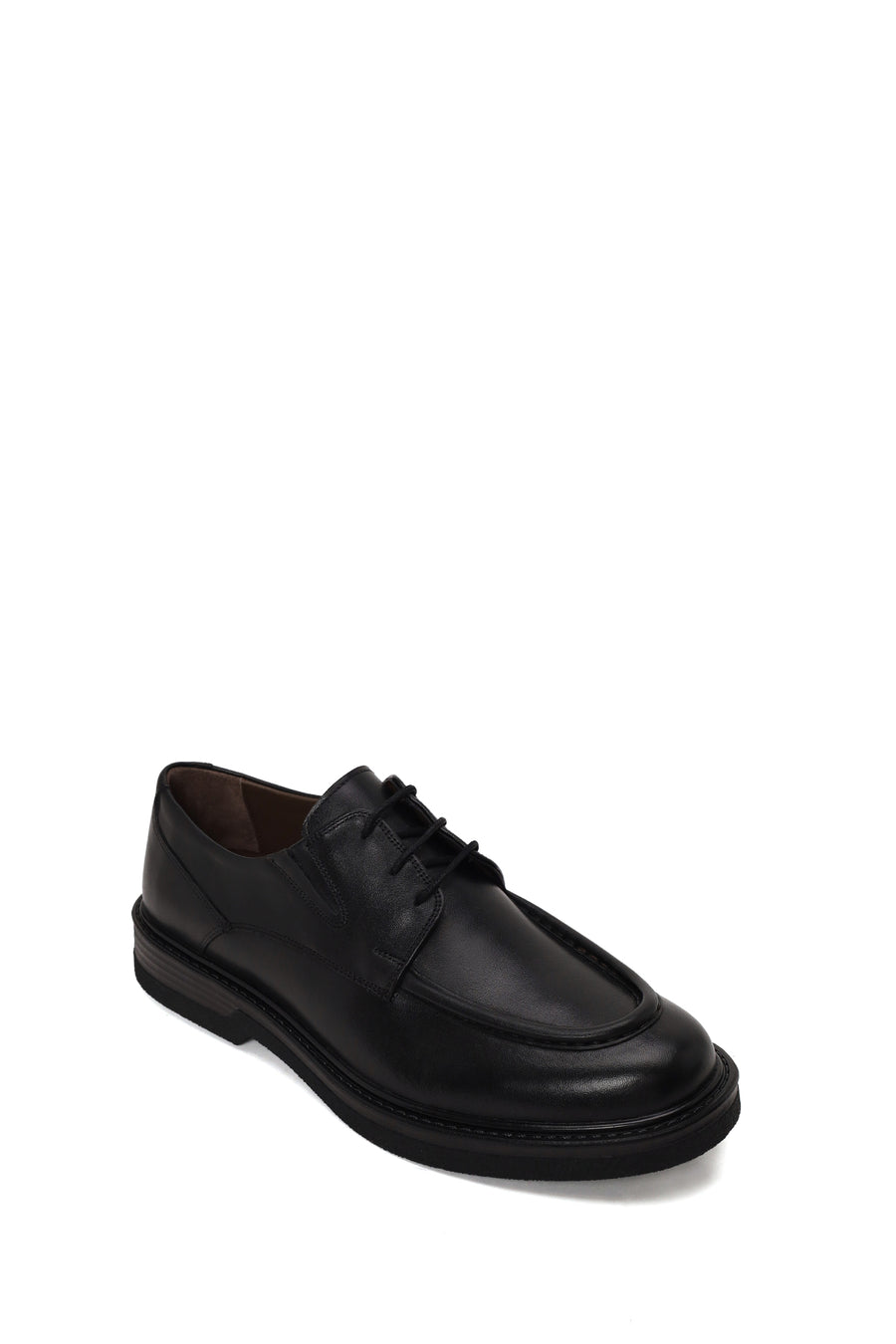 Male Black Lace-Up Leather Casual Shoes