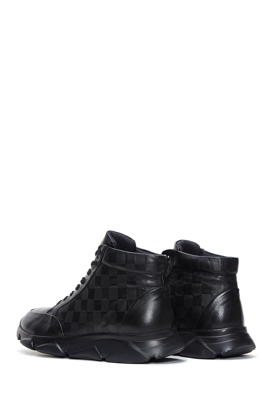 Erkek Siyah Deri Bilekli Sneaker Bot