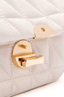 Women's Cream Long Strap Quilted Crossbody Bag | Derimod