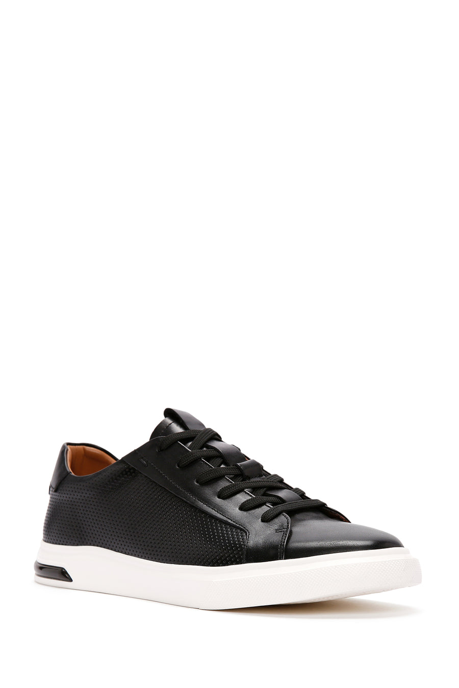 Men's Black Lace-up Leather Sneaker