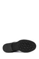 Men's Black Lace-Up Zipper Detailed Leather Casual Boots | Derimod