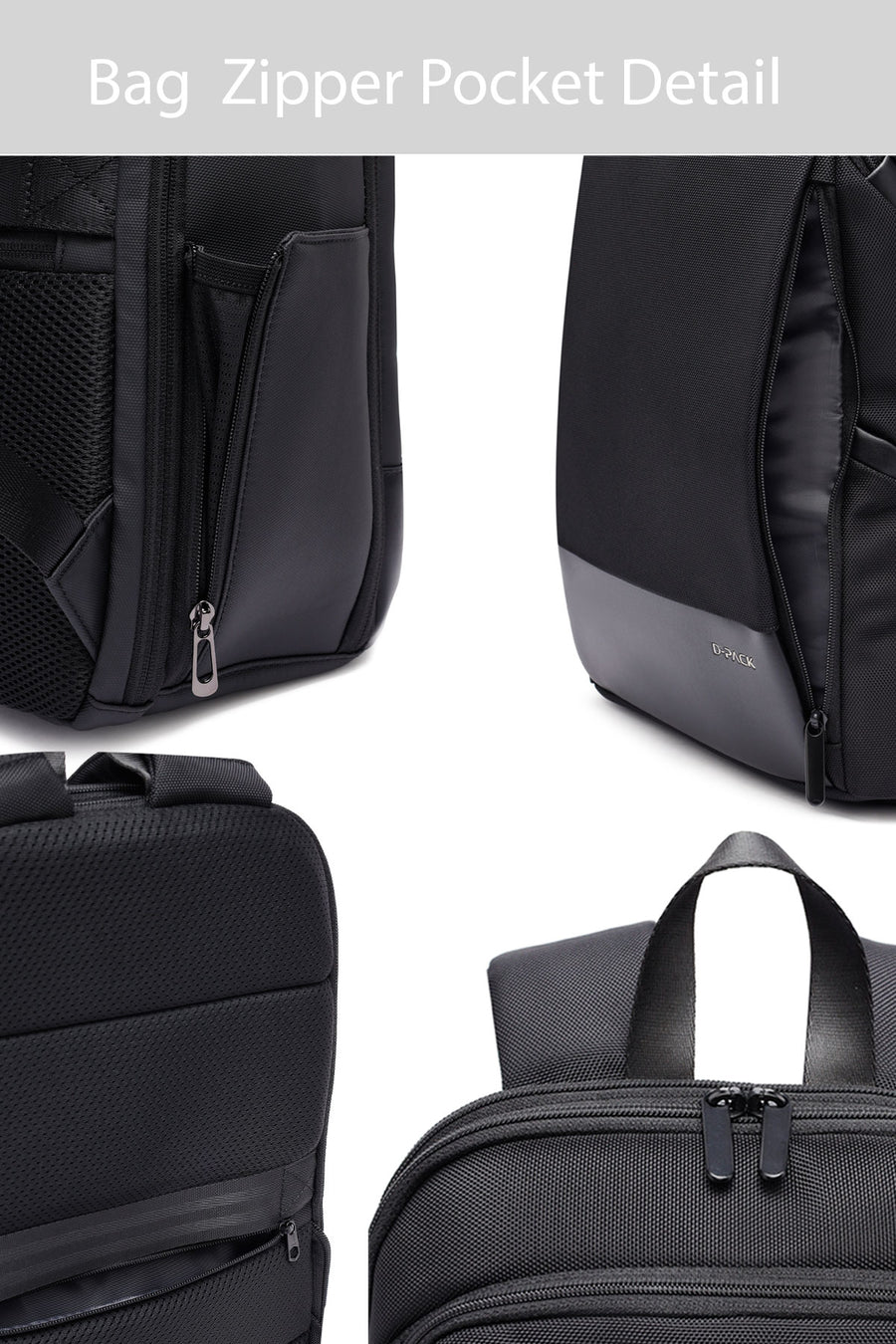 D-Pack Unisex Black Backpack