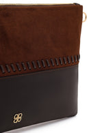 Woman Brown Chain Strap Braided Clutch Bag | Derimod