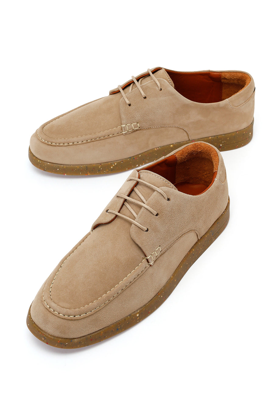 Male Beige Lace-up Suede Casual Shoes