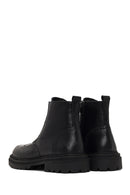 Men's Black Zippered Leather Boots | Derimod