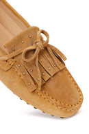 Kadın Camel Püsküllü Süet Deri Loafer | Derimod
