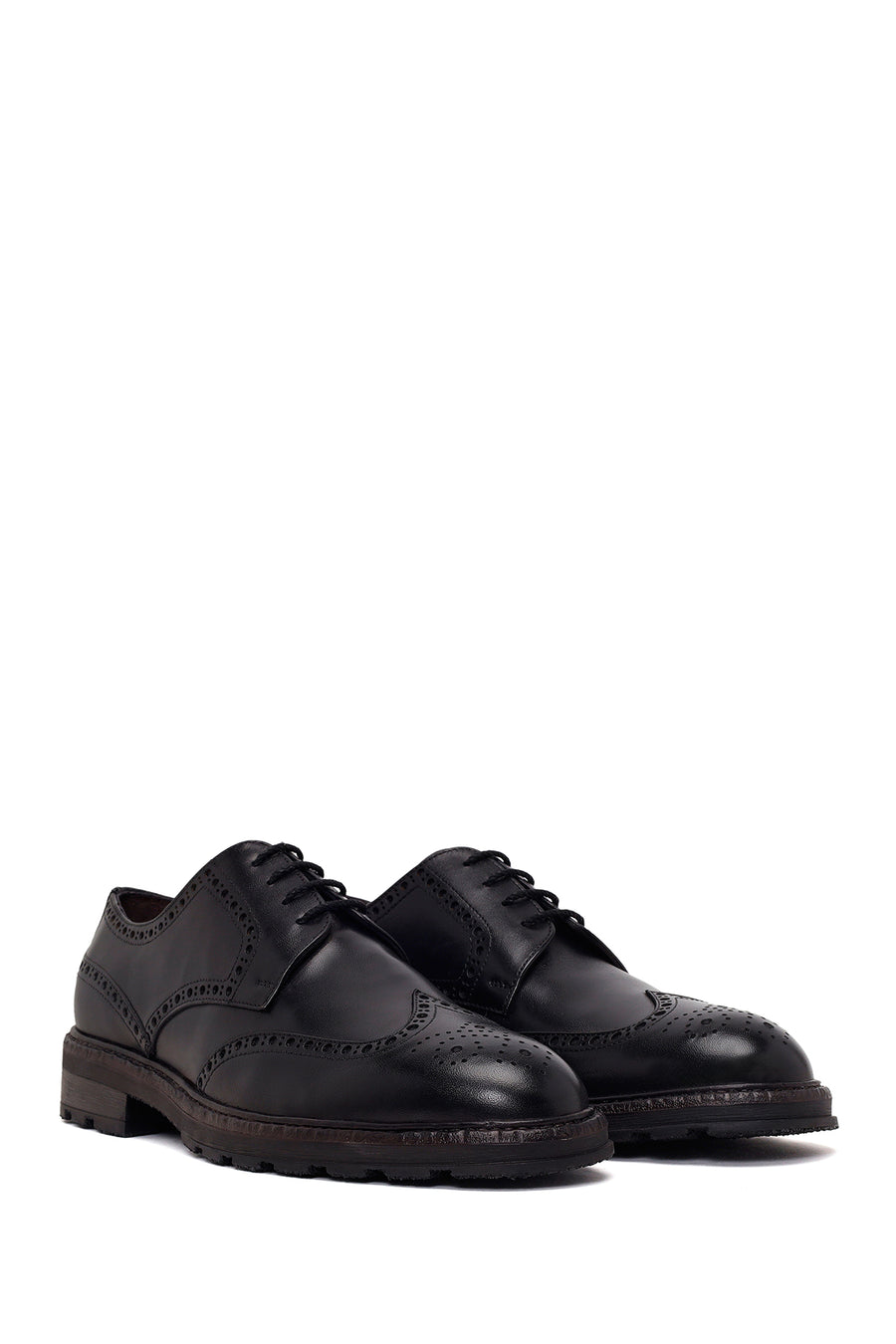 Male Black Lace-up Leather Casual Shoes