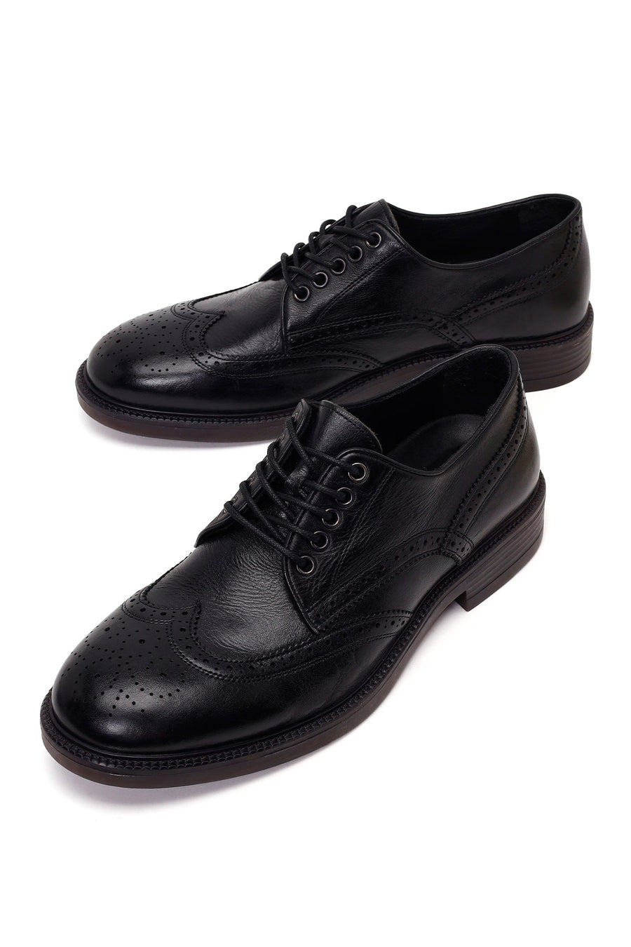 Male Black Lace-up Leather Casual Shoes