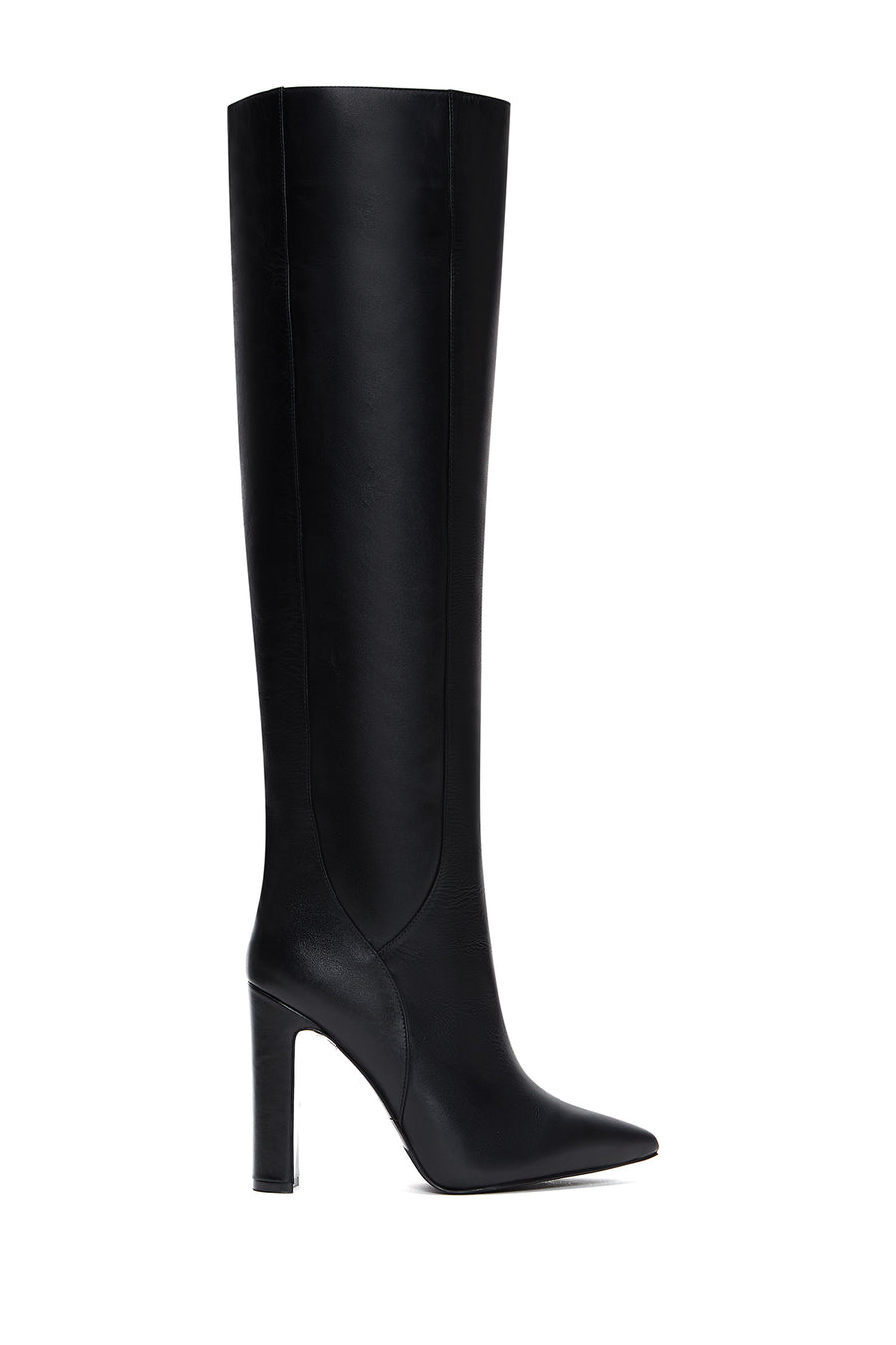 Women's Black Leather Classic Heeled Boots 22WFD136918 | Derimod