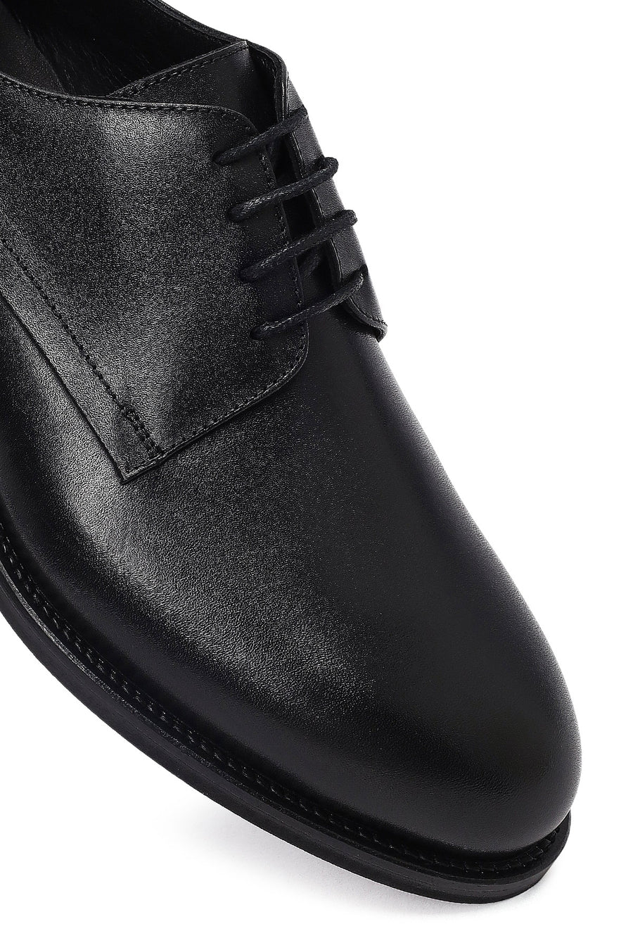 Male Black Lace-Up Leather Casual Shoes