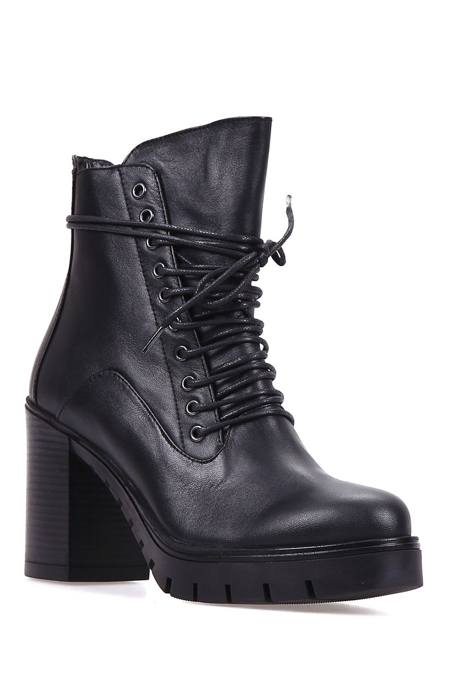 Women's Lace-Up Heeled Boots