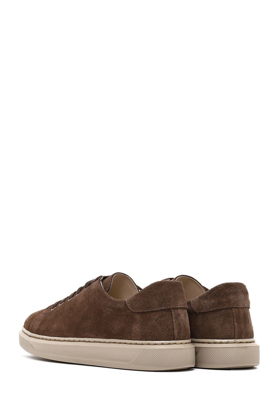 Women's Brown Lace-Up Suede Leather Sneaker