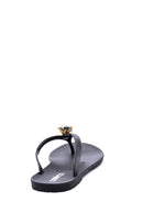 Women's Black Stone Flip Flops | Derimod
