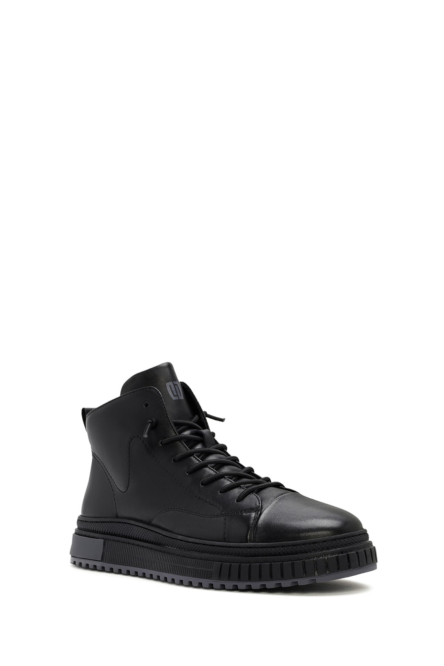 Male Black Zip Closure Leather Sport Boots
