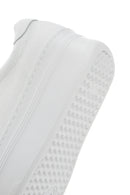 Women's White Lace-up Thick-Sole Leather Sneaker | Derimod