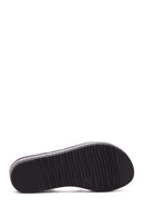 Women's Black Stone Thick Soled Flat Sandals | Derimod