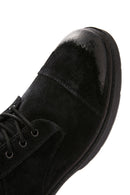 Men's Black Zippered Suede Leather Casual Boots | Derimod
