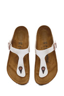 Birkenstock Women's White Gizeh Bf Graceful Flip Flops | Derimod