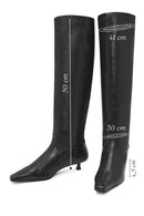 Women's Black Thin Short Heeled Leather Boots | Derimod