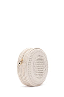 Women's White Long Strap Braided Mini Crossbody Bag | Derimod