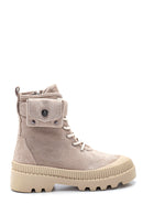Women's Suede Leather Wallet Detailed Boots | Derimod