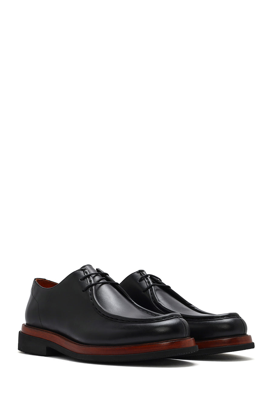Male Black Lace-up Leather Casual Shoes